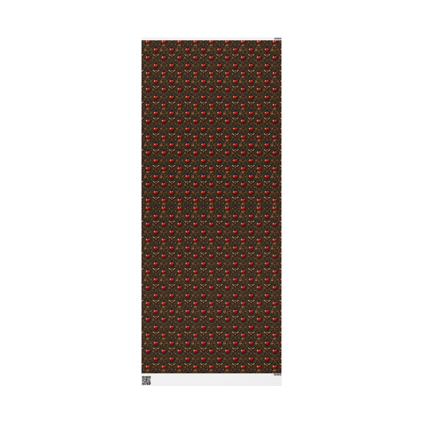 Ornate Heart Wrapping Paper Roll – Elegant Red & Gold Gift Wrap