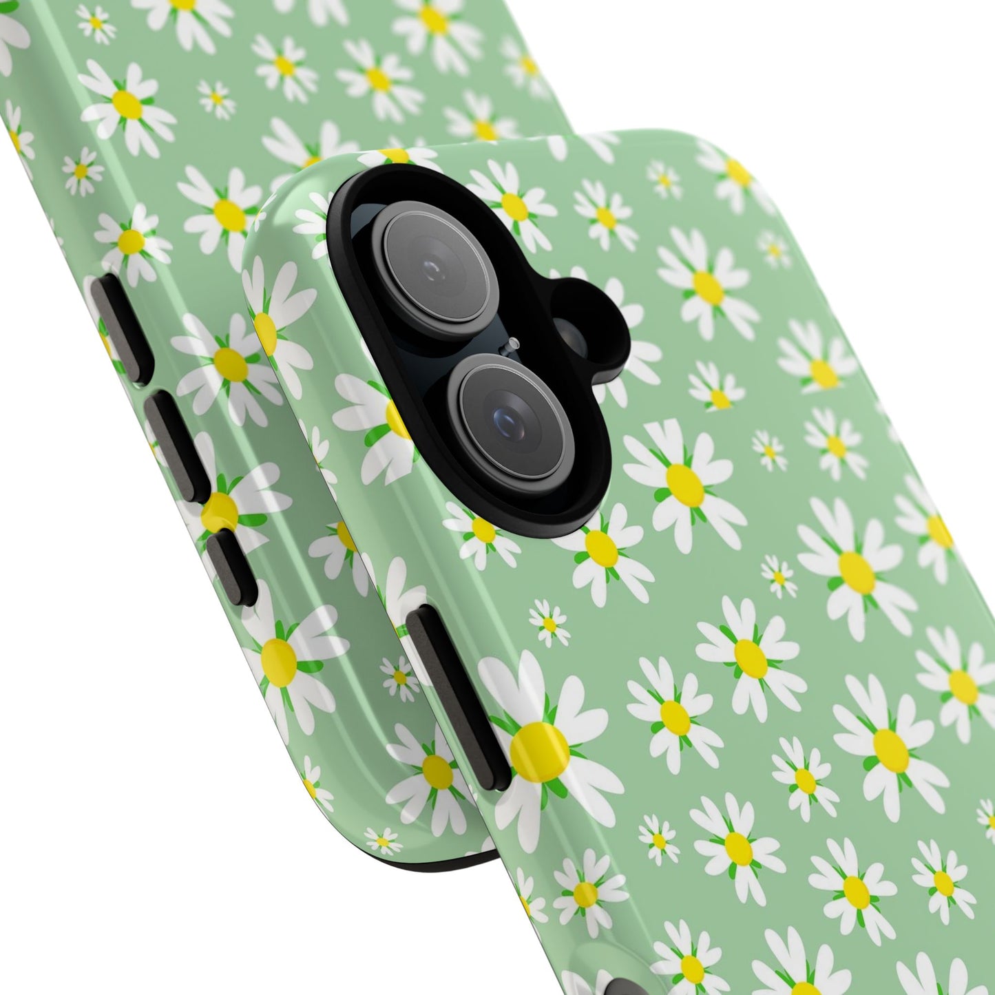 Daisy Phone Case, Tough Phone Cover, Floral iPhone Case, Cute Green Case, Spring Vibes, Girls Gifts