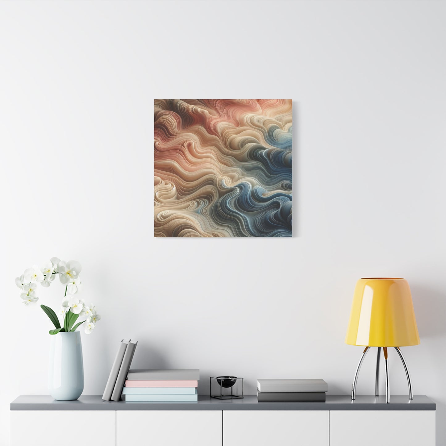 Abstract Swirl Matte Canvas Wall Art — Fluid Earth Tones, Stretched 1.25"
