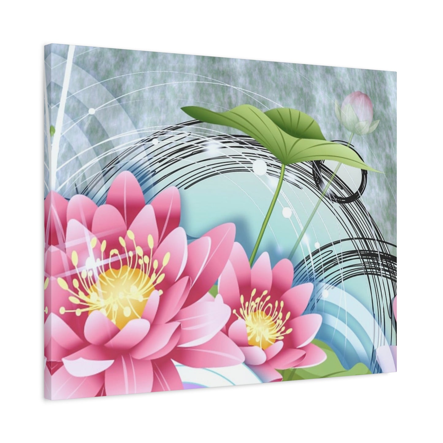 Lotus Blossom Matte Canvas Wall Art — Stretched 1.25" Decorative Print