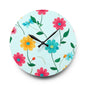 Floral Acrylic Wall Clock — Colorful Spring Daisy Design