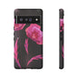 Floral iPhone Case | Tough Cases with Pink Poppy Design, Elegant Flower Phone Cover, Gift for Her, Spring Accessories, Chic Tech