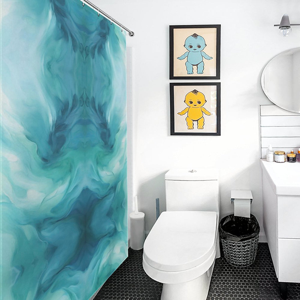 Blue Shower Curtain