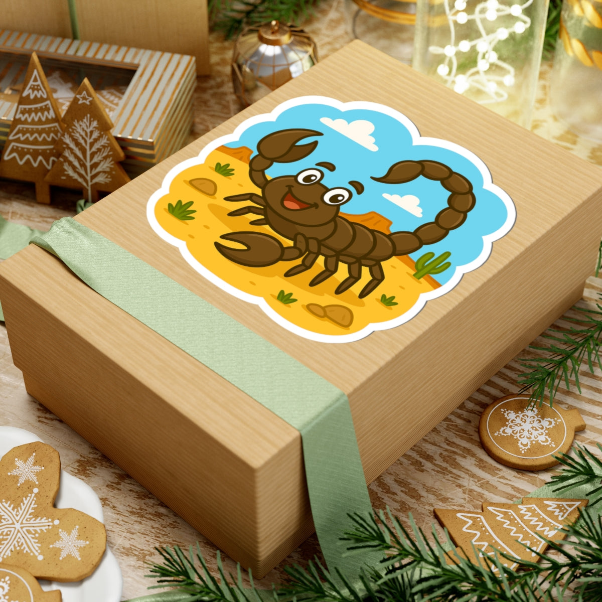 Cute Scorpion Sticker — Desert Cartoon Kiss-Cut Decal for Laptops & Journals