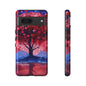 Heart Tree Phone Case — Romantic Red & Blue Protective Tough Case