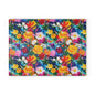 Floral Glass Cutting Board — Bright Watercolor Garden Kitchen Board