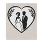 Wedding Couple Heart Minky Blanket – Romantic Bride & Groom Throw, Perfect for Anniversaries or Bridal Gifts