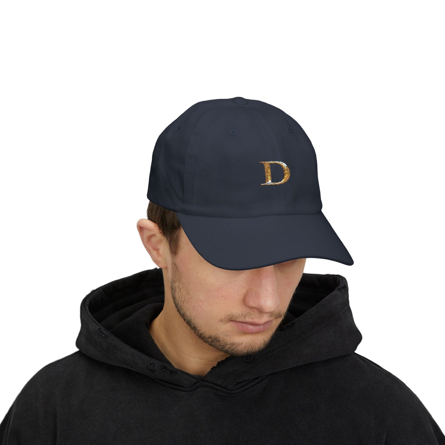 Classic Gold Initial Dad Cap - Letter D