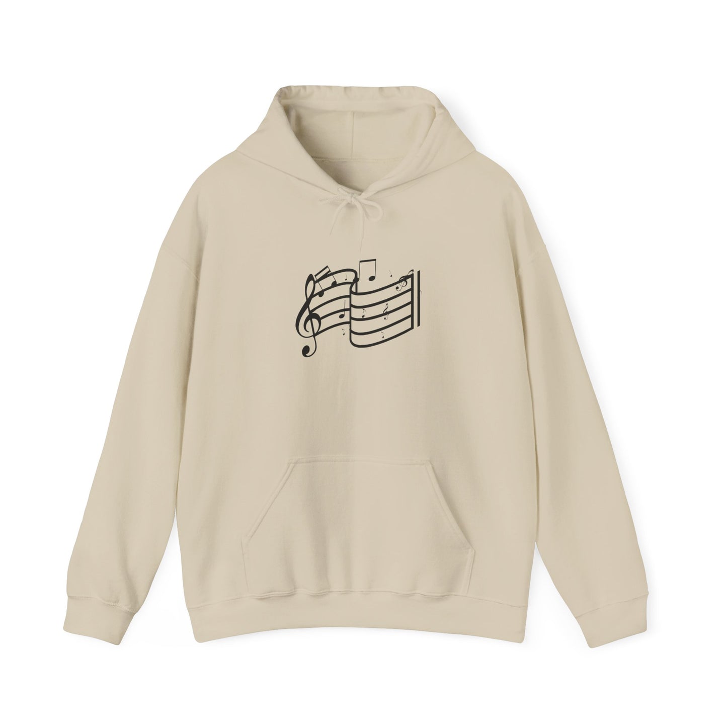 Music Notes Hoodie — Minimal Sheet Music Design