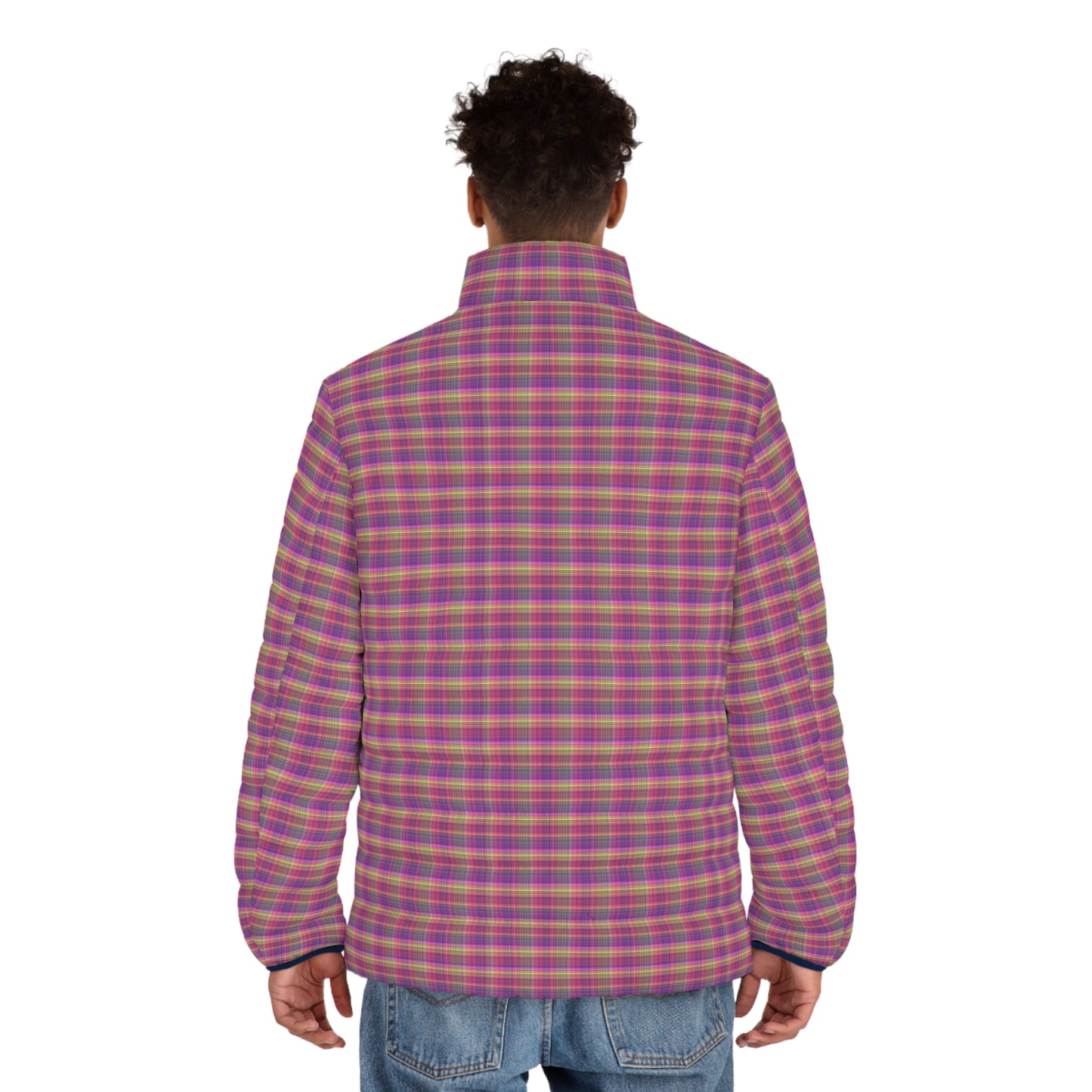 Colorful Men's Puffer Jacket, Stylish Outdoor Wear, Trendy Fashion Jacket, Casual Winter Apparel, Cozy Layering Piece, Perfect Gift for Him
