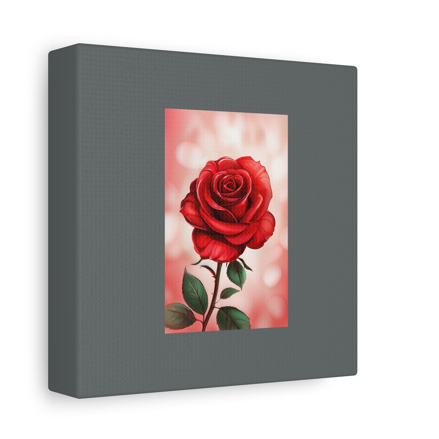 Red Rose Vertical Matte Canvas Print — Romantic Floral Wall Art