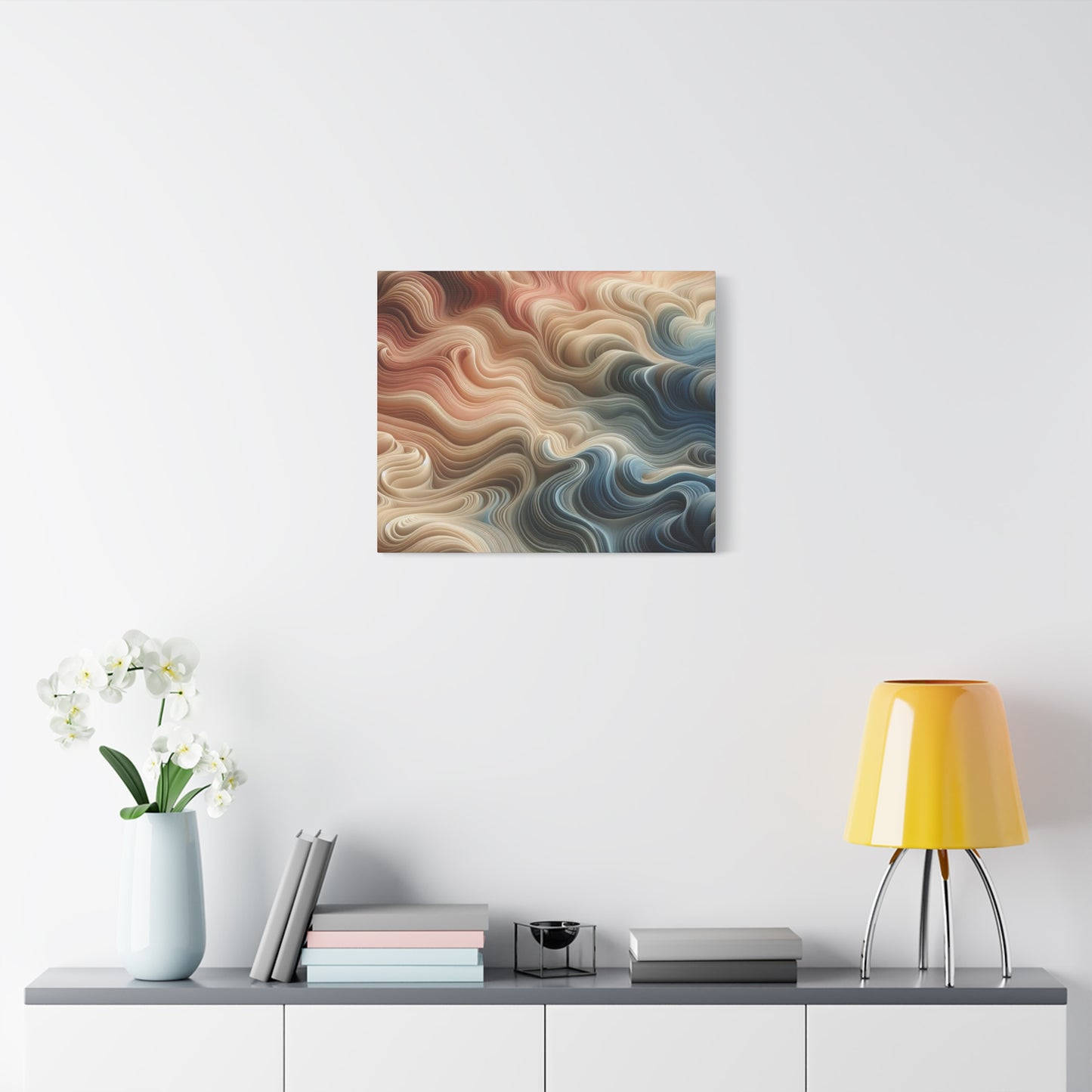 Abstract Swirl Matte Canvas Wall Art — Fluid Earth Tones, Stretched 1.25"