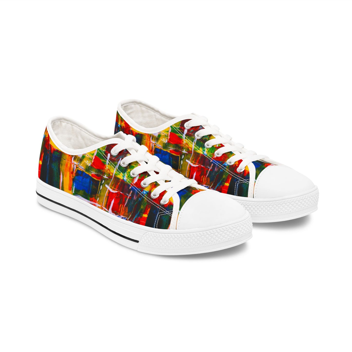Abstract Color Splash Low Top Sneakers