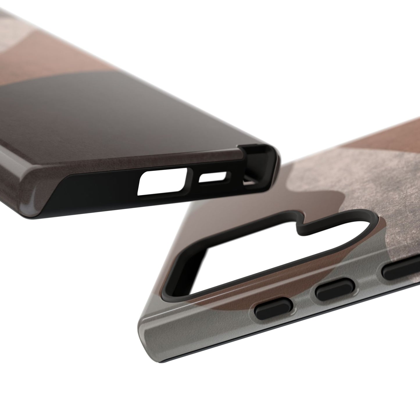 Abstract Earthtone Phone Case — Brown Layered Rugged Tough Case