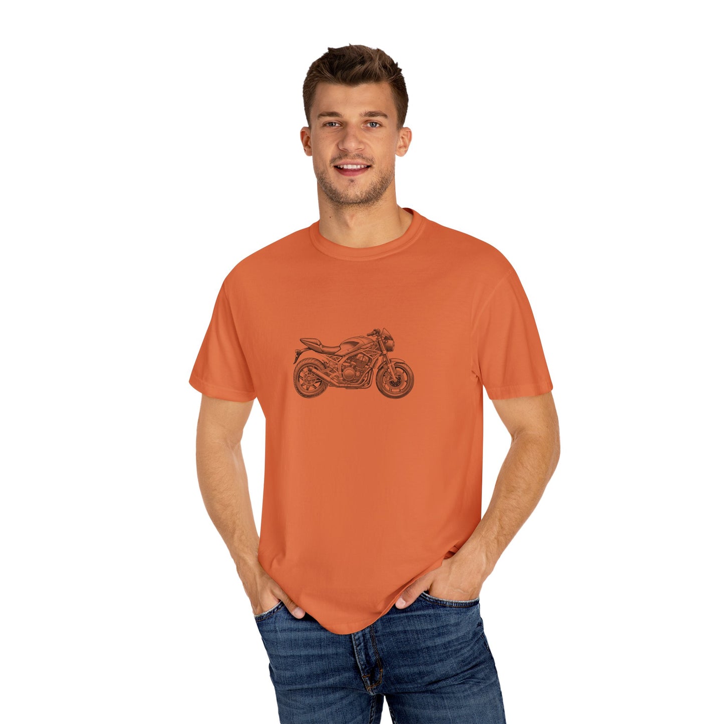 Motorcycle Vibes Unisex Garment-Dyed T-Shirt, Biker Tee for Motorcycle Enthusiasts, Gift for Riders, Casual Wear, Adventure Apparel