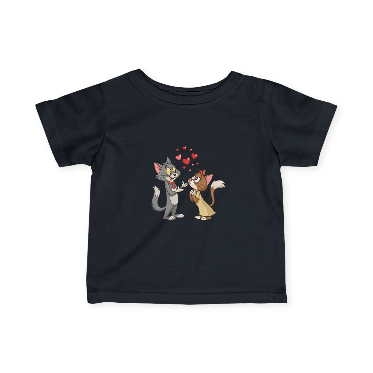 Infant Tee — Cute Cartoon Cats in Love Kids Shirt