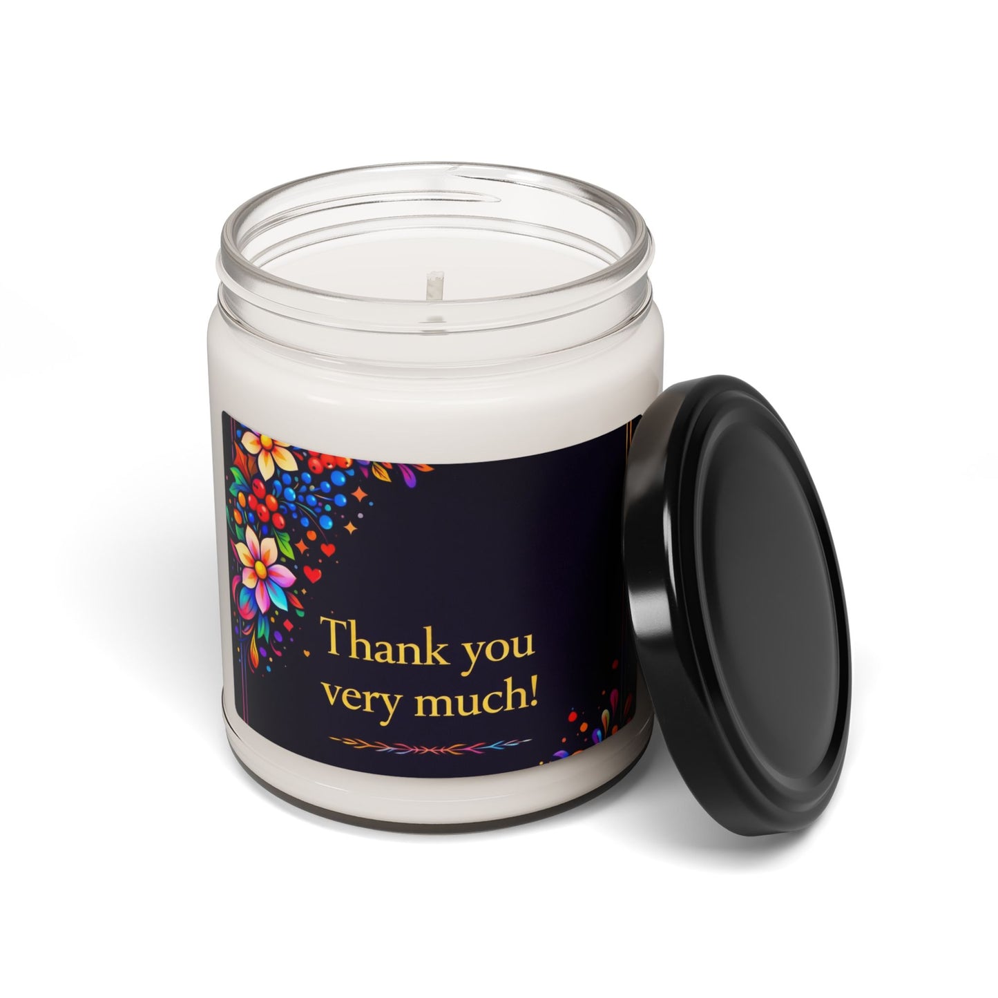 Thank You Very Much Scented Candle — Floral Thank-You Gift Jar (9 oz)