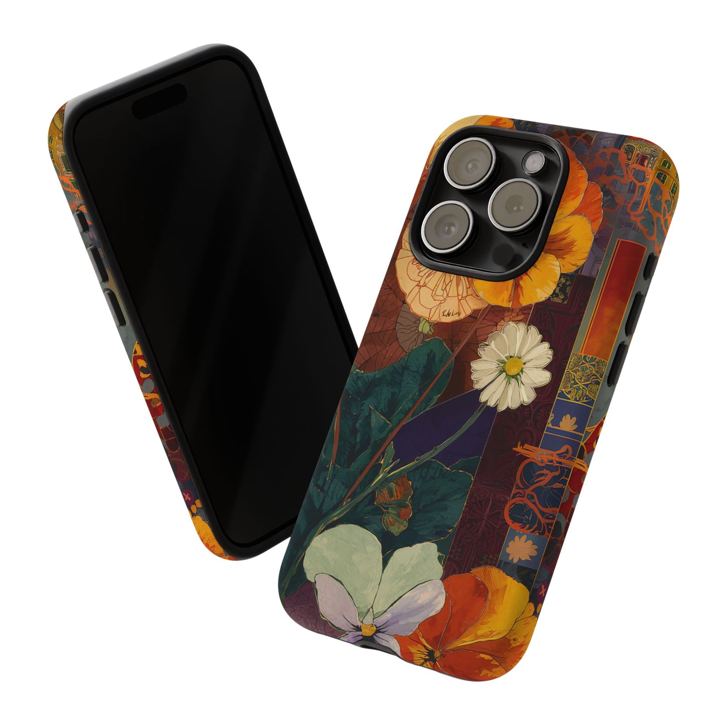 Floral Pansy Tough Phone Case — Vintage Botanical Protection