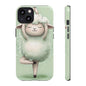 Cute Yoga Sheep Phone Case — Pastel Lamb Ballerina Protective Cover