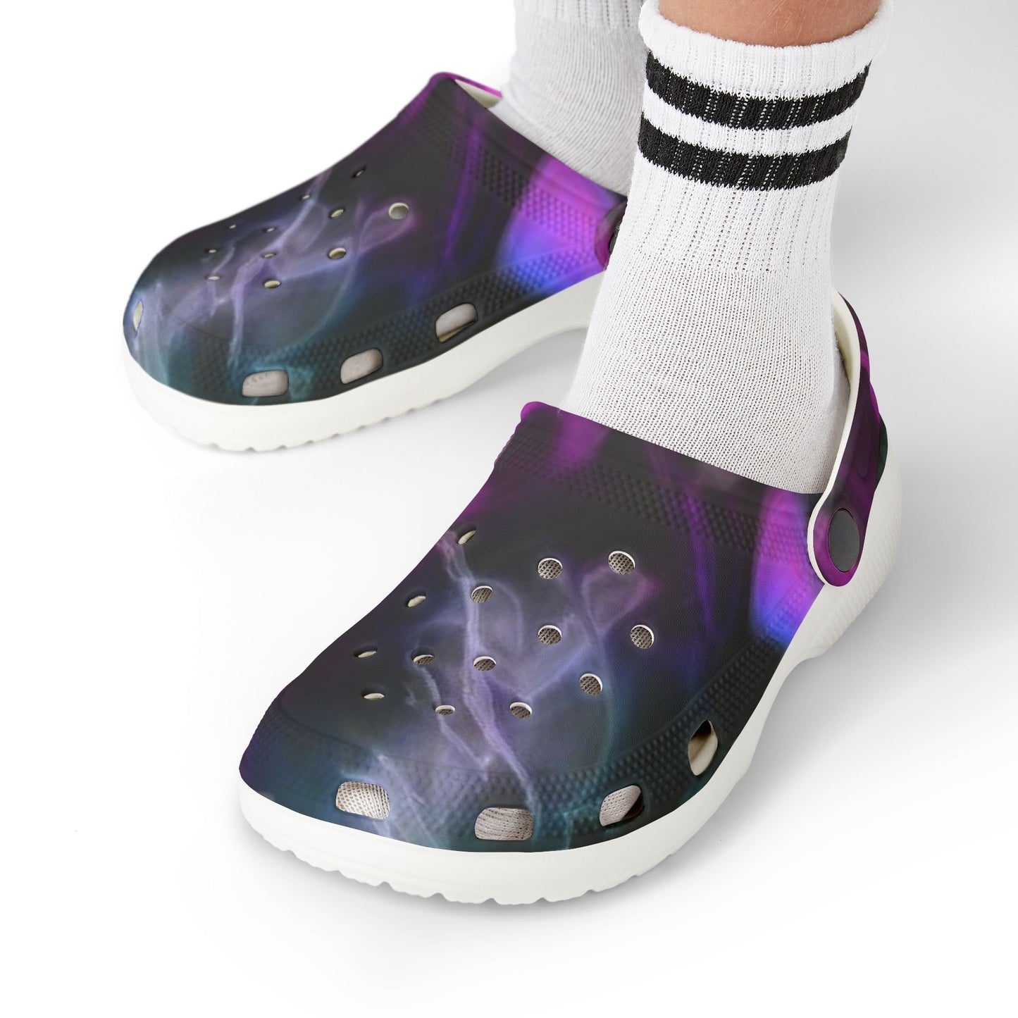 Kids Galaxy Foam Clogs — Purple Nebula EVA Slip-On Sandals