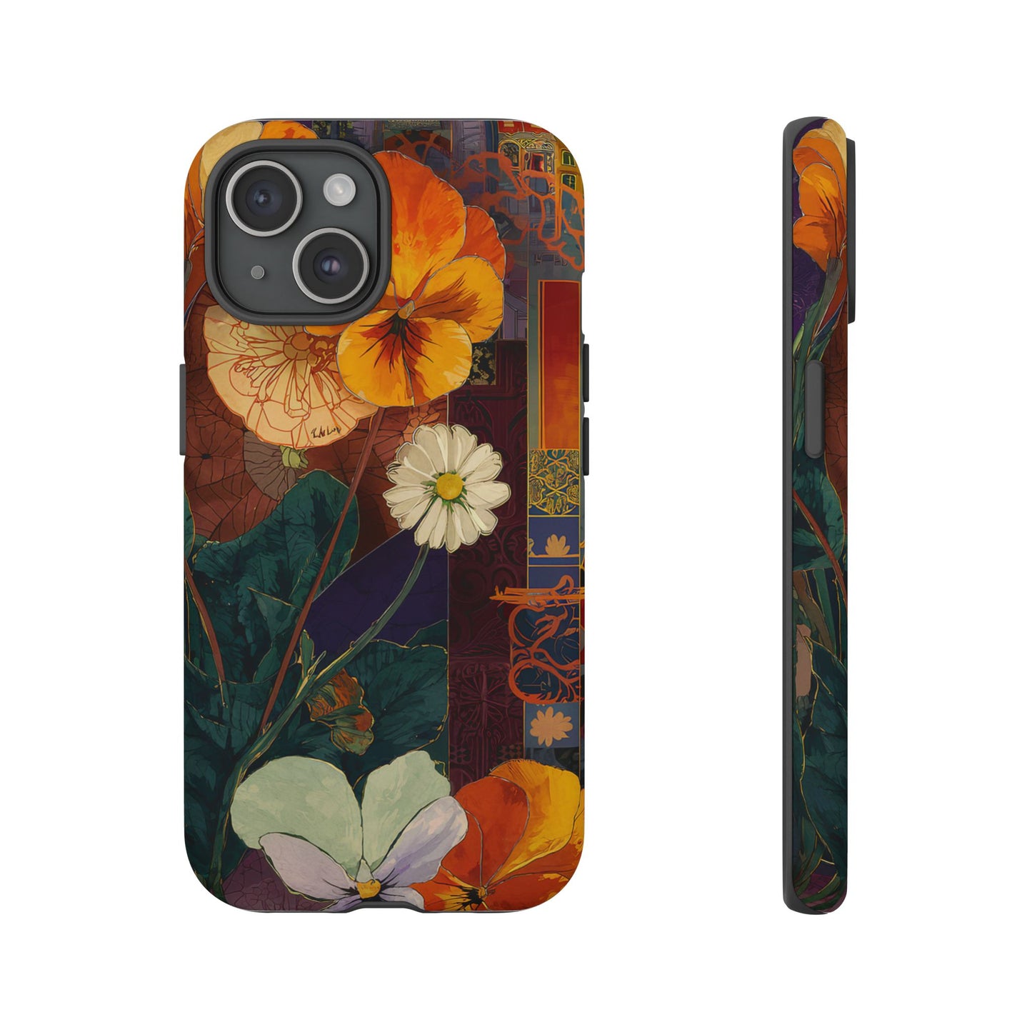 Floral Pansy Tough Phone Case — Vintage Botanical Protection