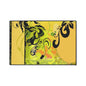 Floral Swirl Heavy Duty Floor Mat — Yellow Green Decorative Entry Rug