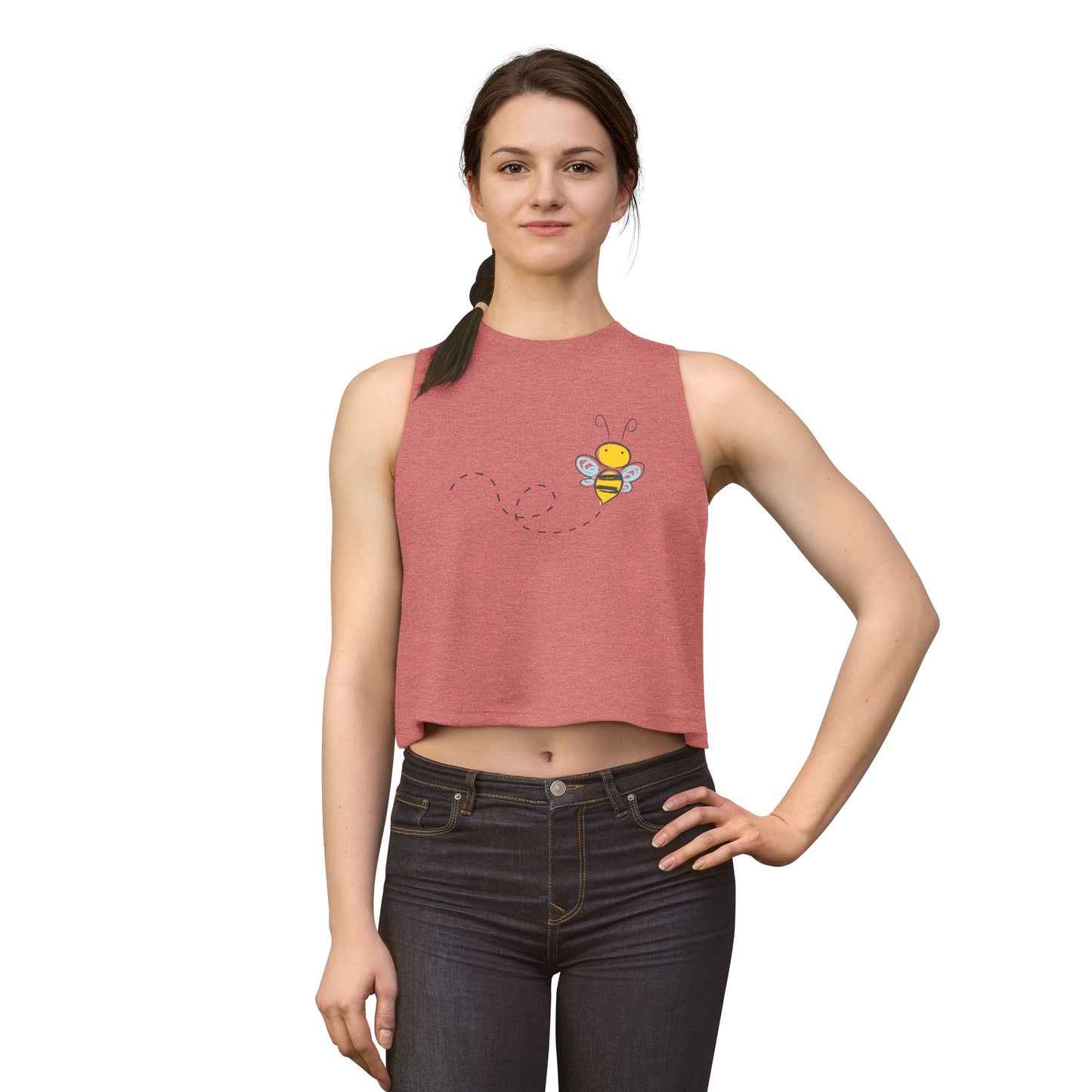 Bee Cute Women's Crop Top — Sweet Bumblebee Graphic
