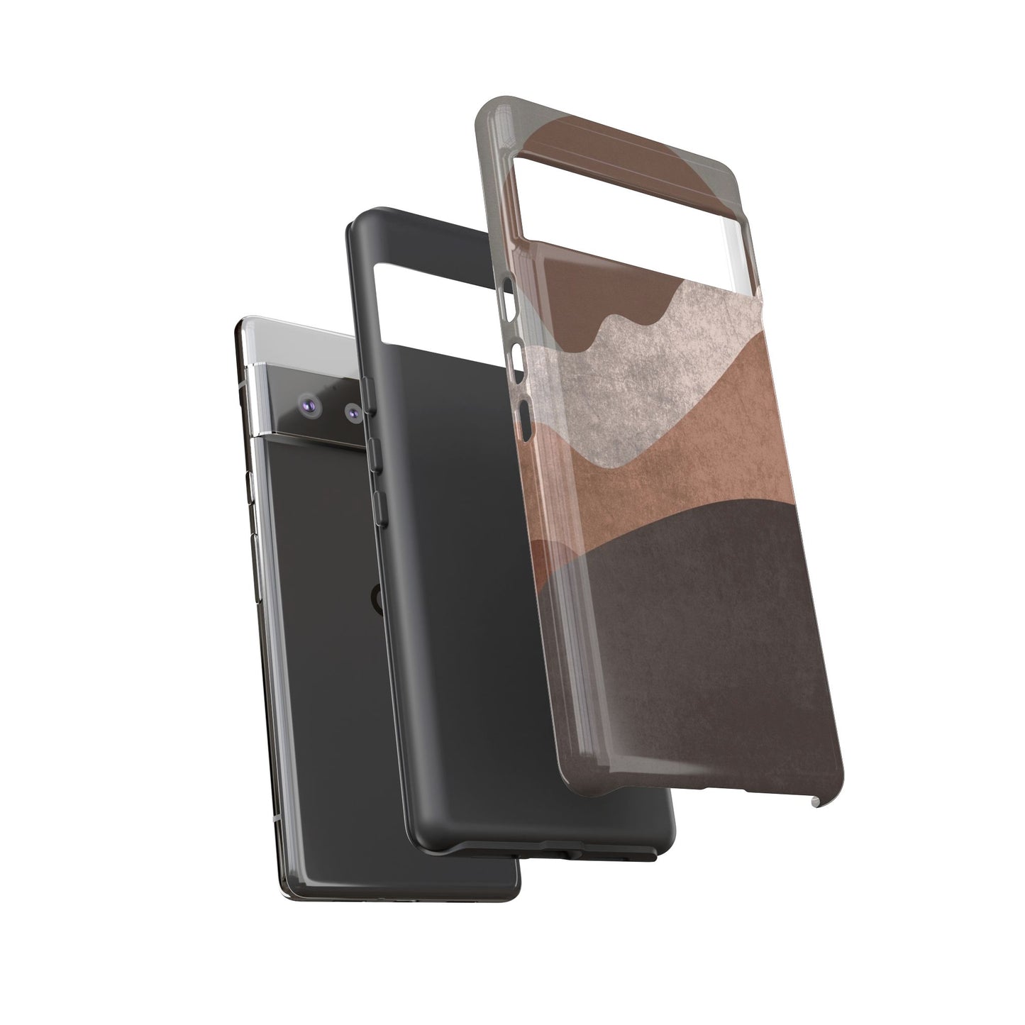 Abstract Earthtone Phone Case — Brown Layered Rugged Tough Case