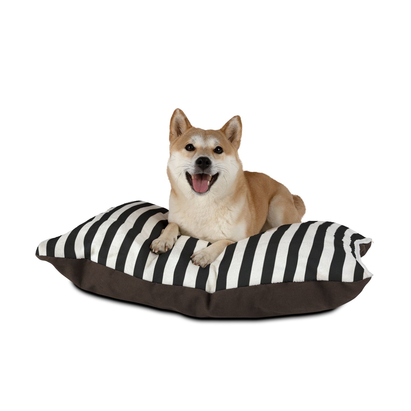 Striped Black & White Pet Bed — Cozy Plush Cushion for Dogs & Cats