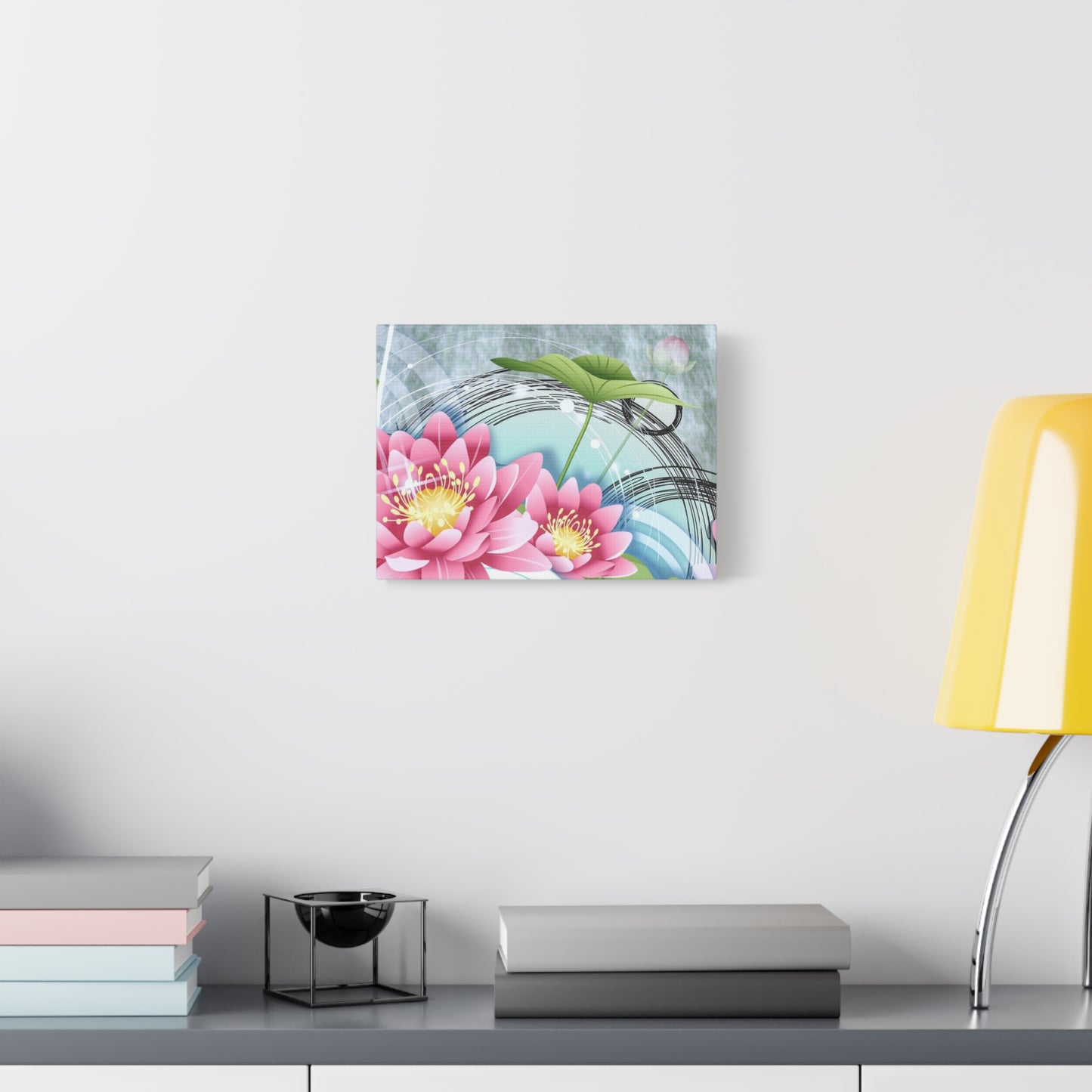 Lotus Blossom Matte Canvas Wall Art — Stretched 1.25" Decorative Print