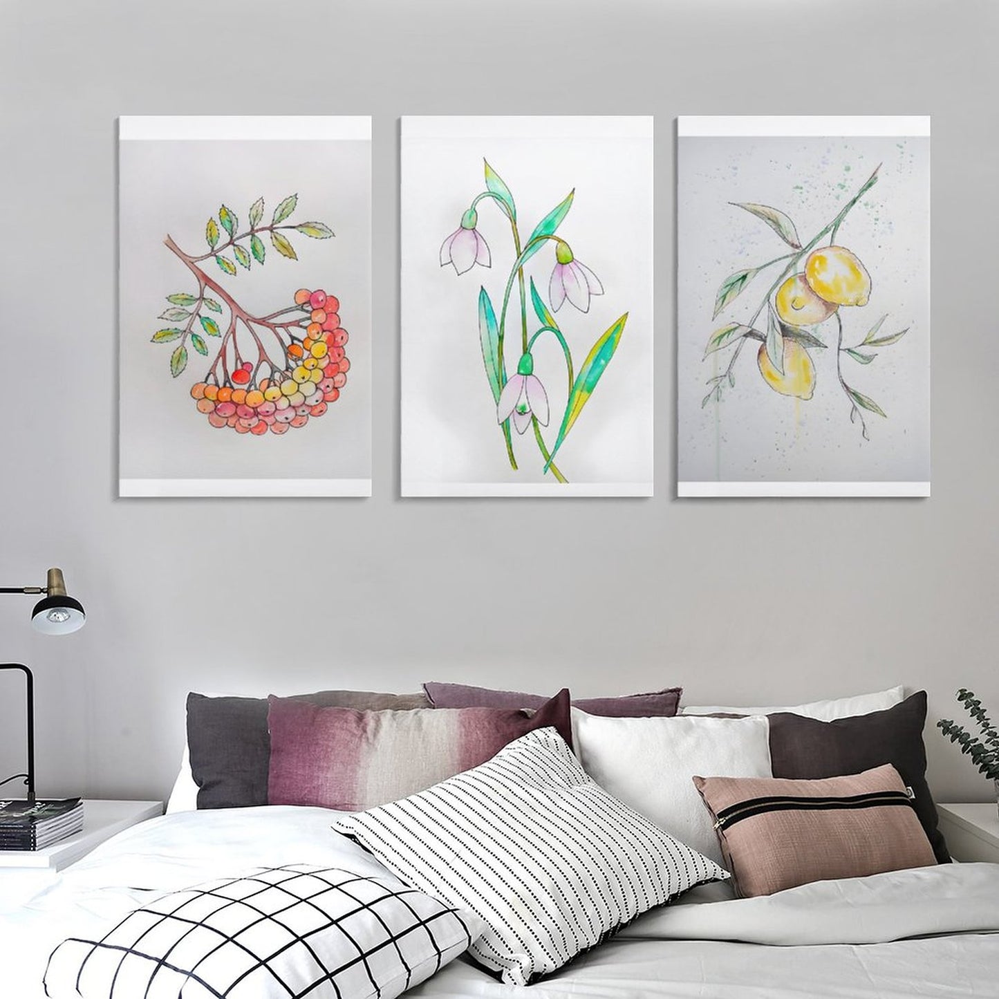 Vertical Framed Wall - Fruit and Flowers
