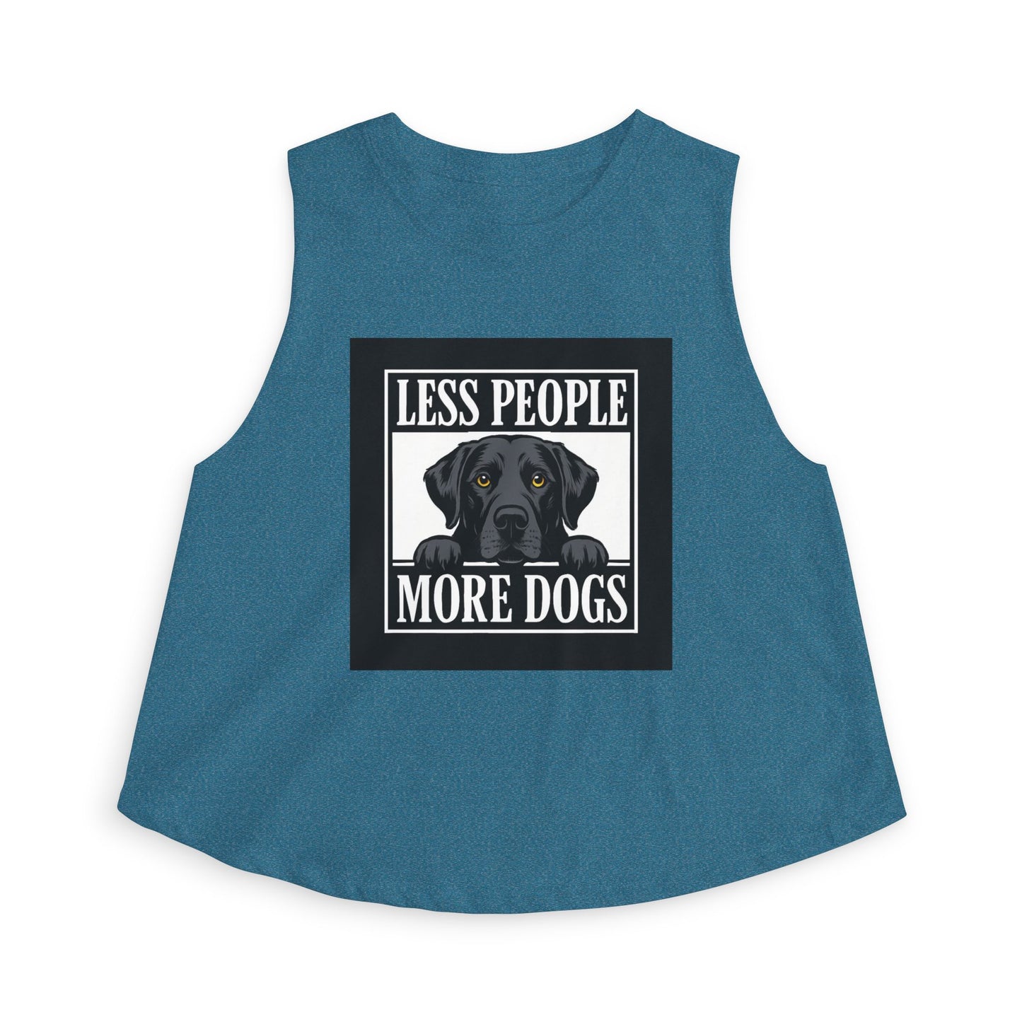 Less People More Dogs Crop Top – Cute Black Lab Graphic Tank for Dog Lovers