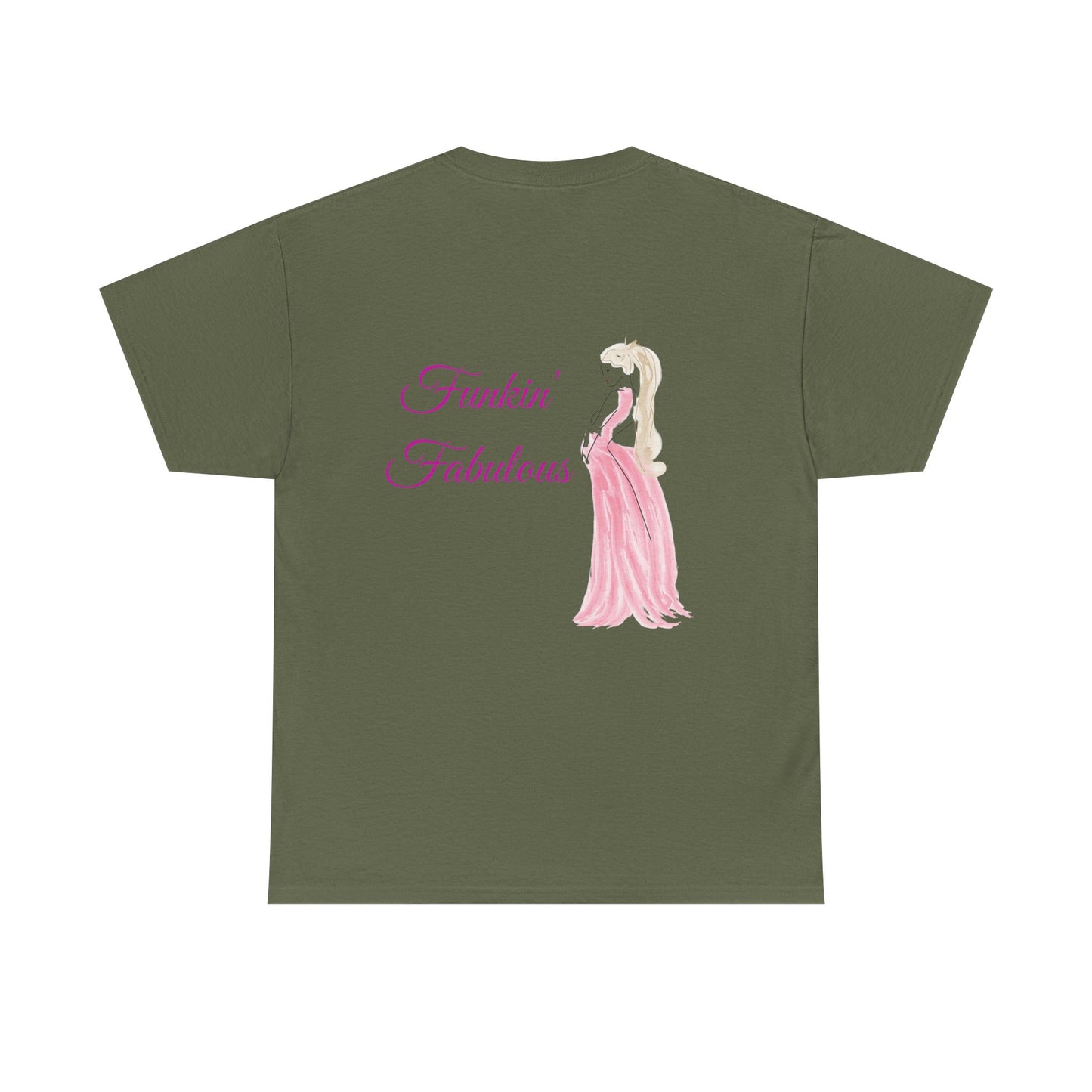 Funkin' Fabulous Tee — Pink Gown Illustration Women's Empowerment T‑Shirt