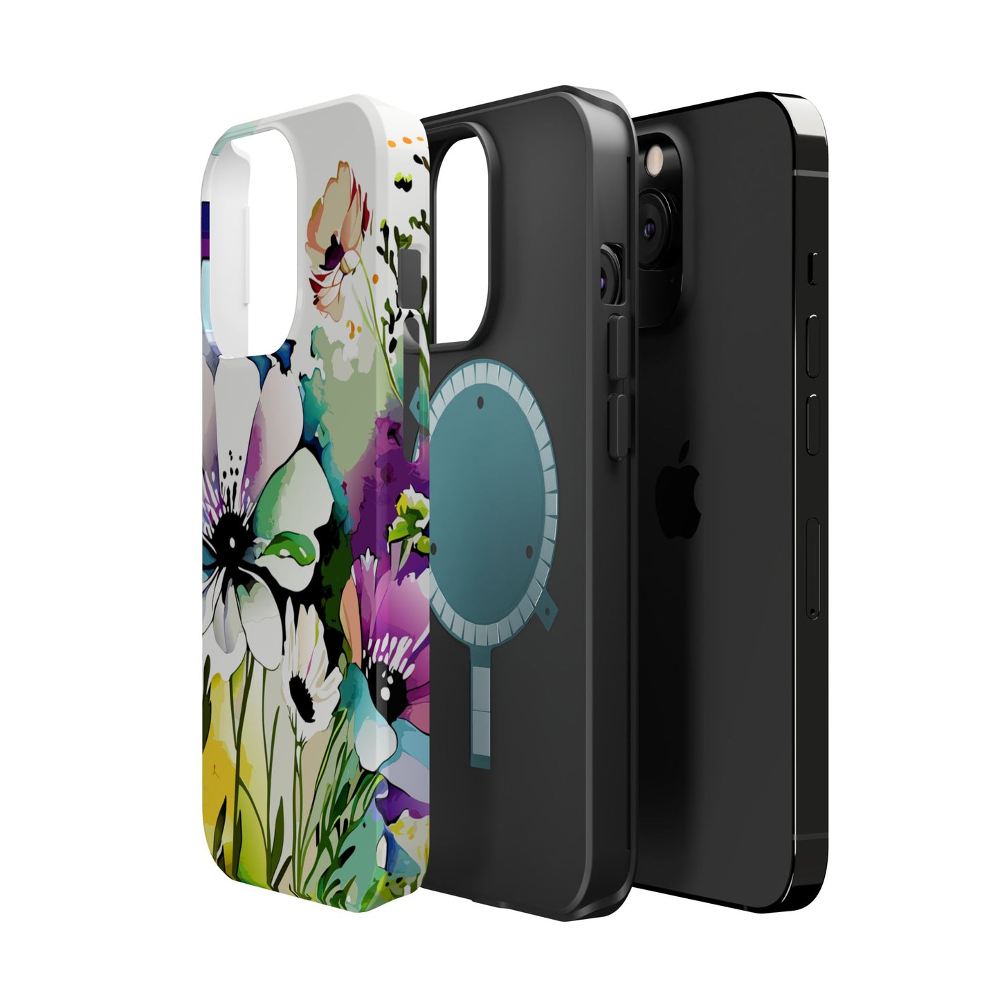 Floral Watercolor Magnetic Phone Case — Impact‑Resistant Protective Cover