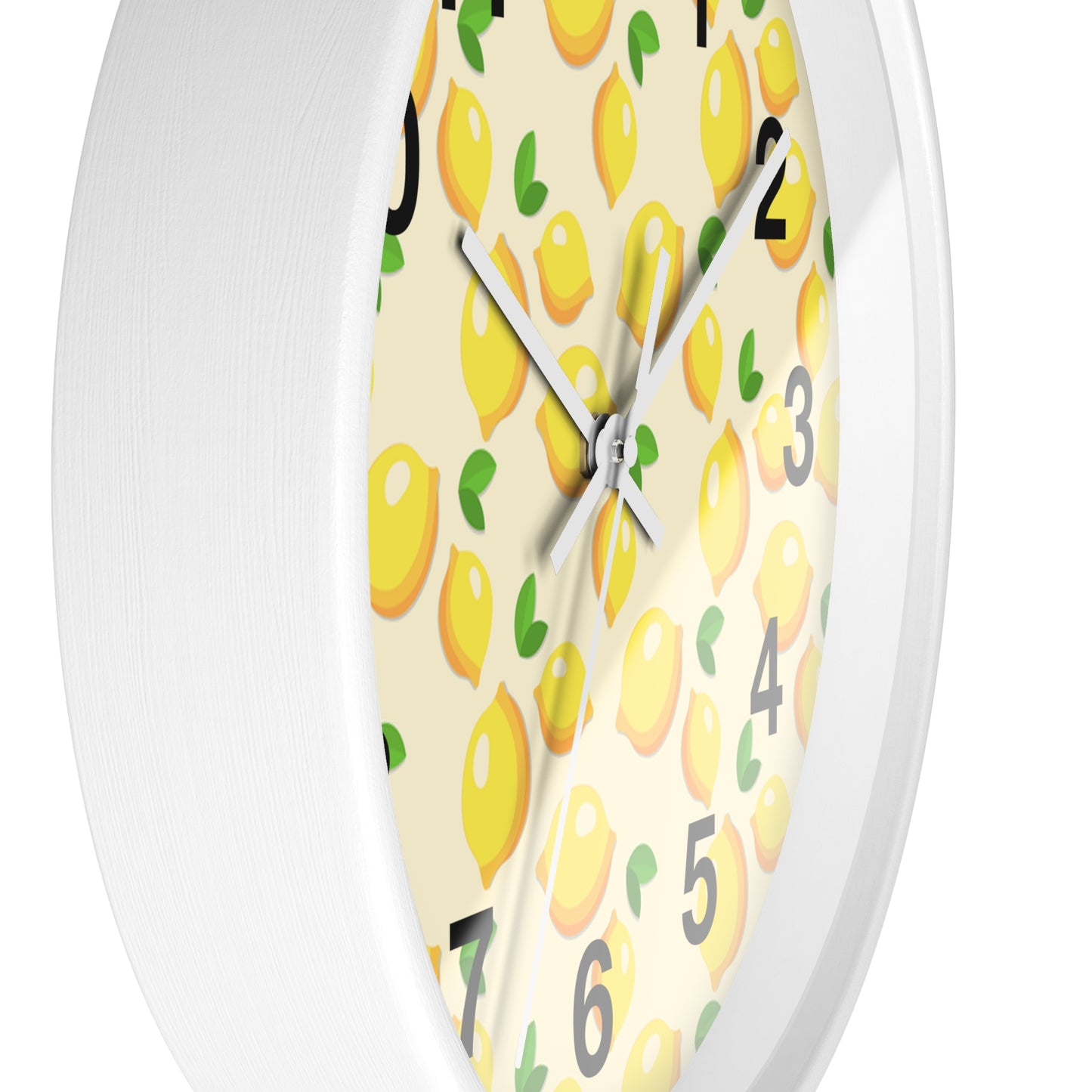 Lemon Pattern Wall Clock – Bright Citrus Kitchen Clock