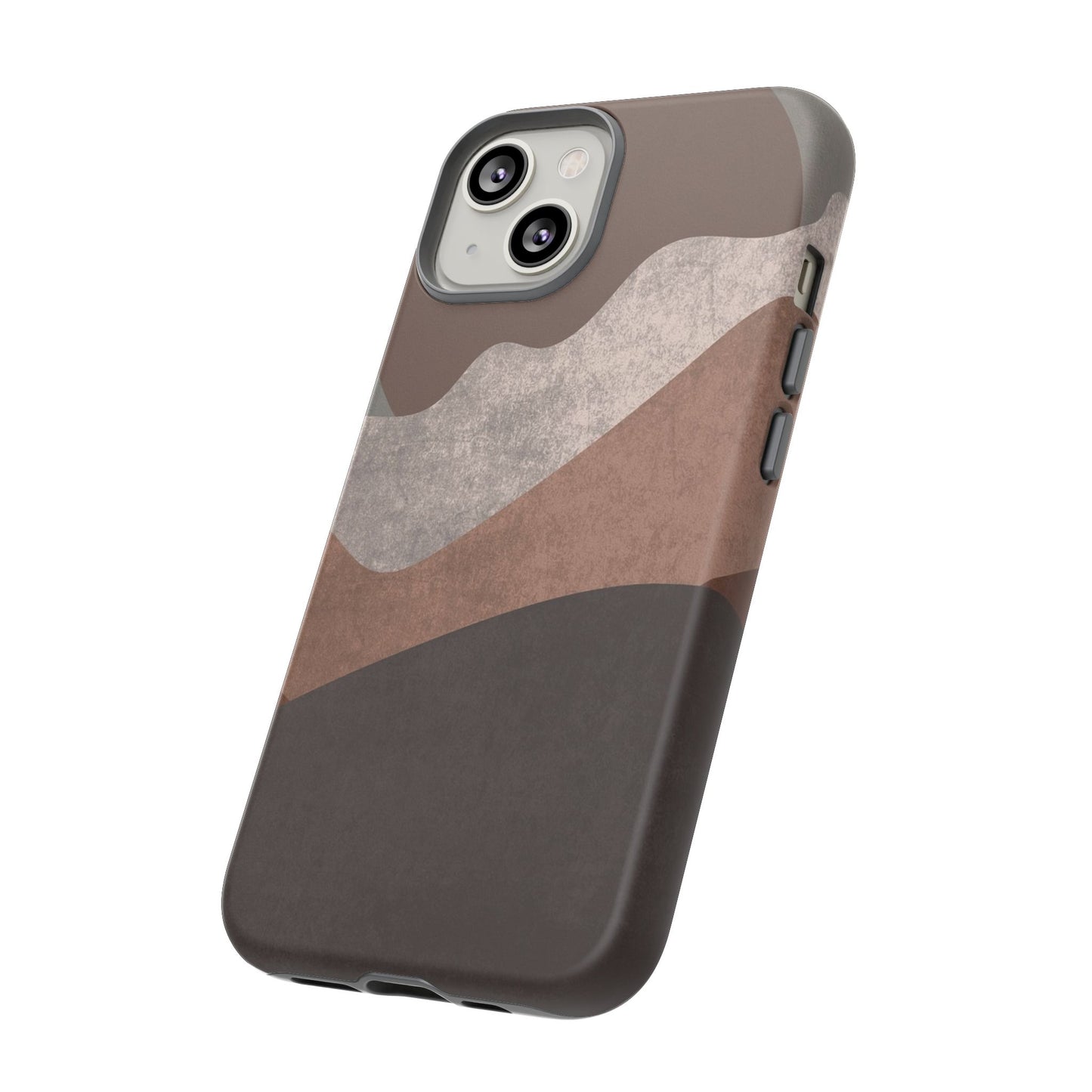 Abstract Earthtone Phone Case — Brown Layered Rugged Tough Case