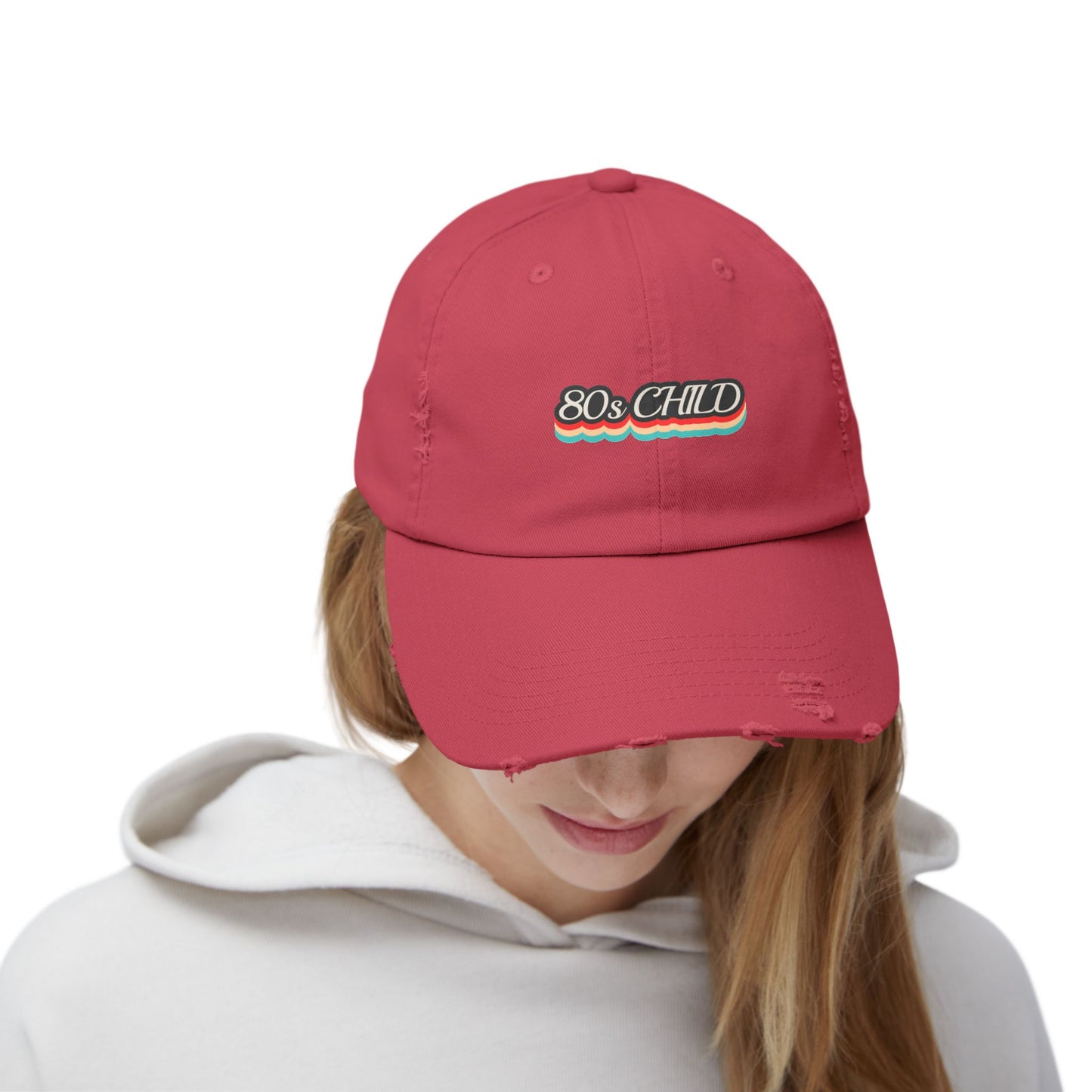 Unisex Distressed Cap- 80s child