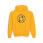 Youth Floral Hoodie – Orange & Teal Flower Circle Design