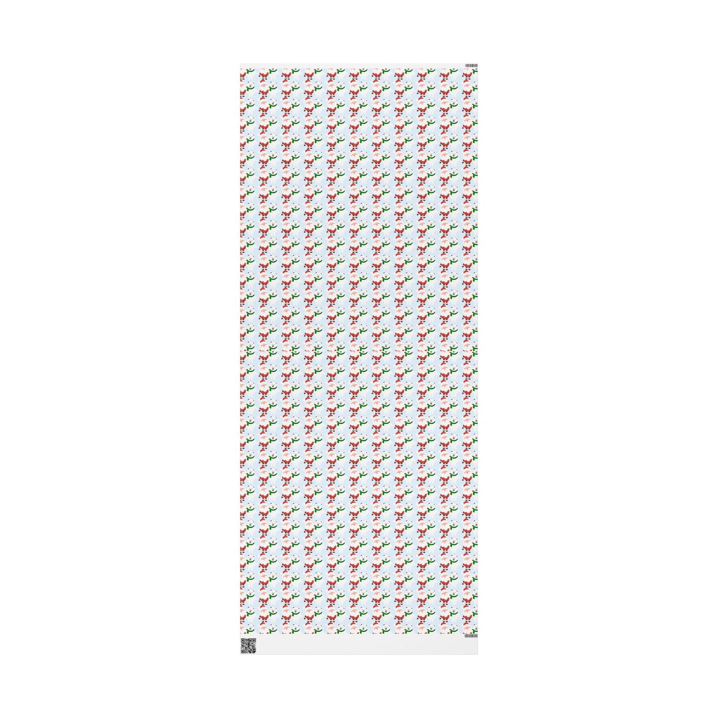 Wrapping Paper — Cute Santa & Polar Bear Holiday Gift Wrap (Festive Blue Roll)