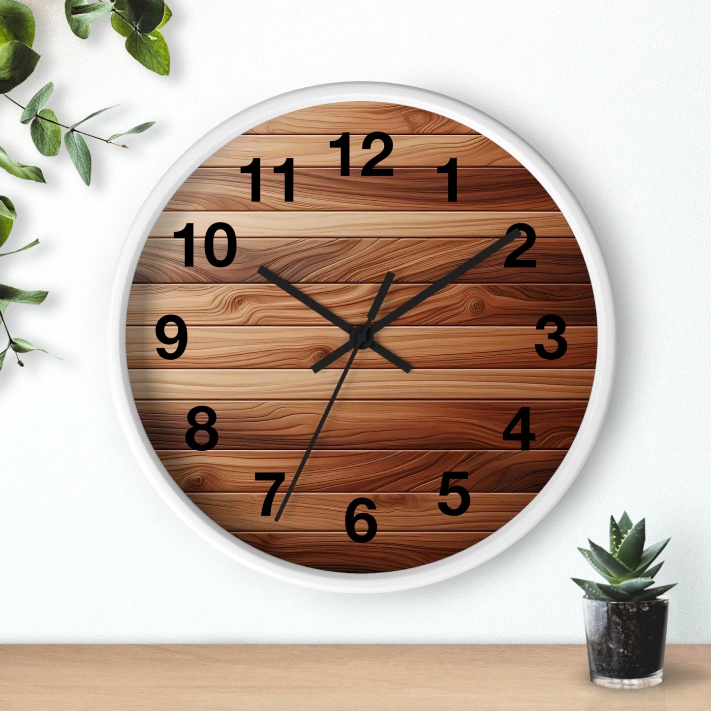 Rustic Wood Wall Clock - Natural Timber Home Decor