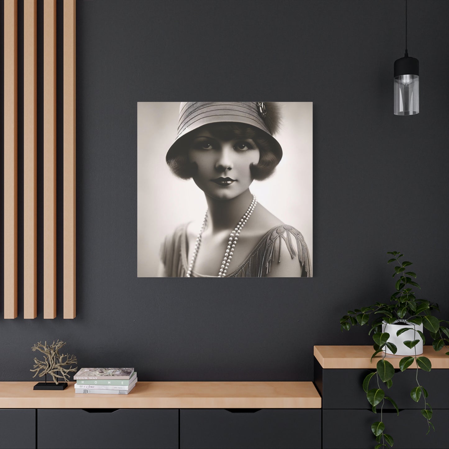 Vintage 1920s Flapper Portrait Canvas