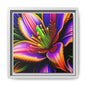 Vibrant Neon Floral Matte Canvas Print — Framed Wall Art