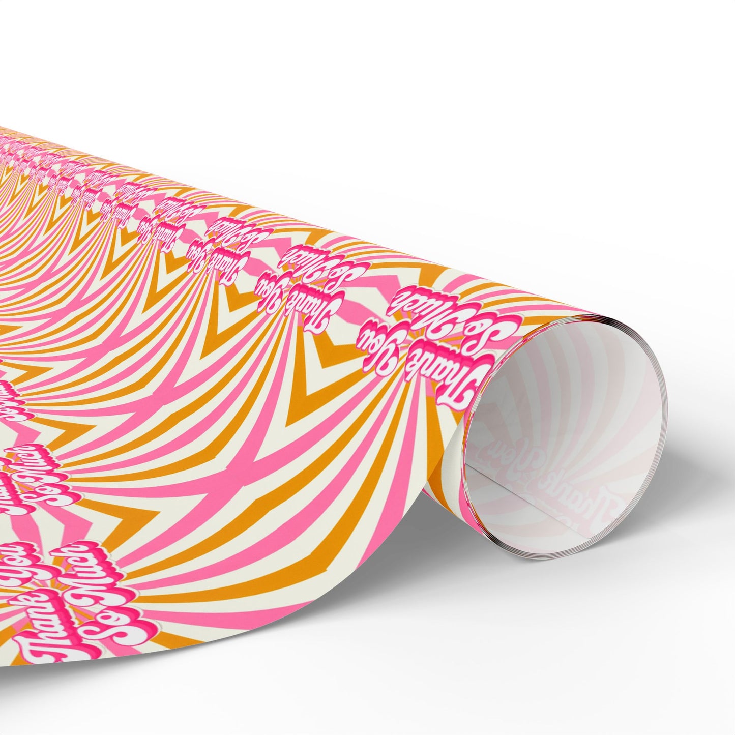 Retro Swirl "Thank You" Wrapping Paper