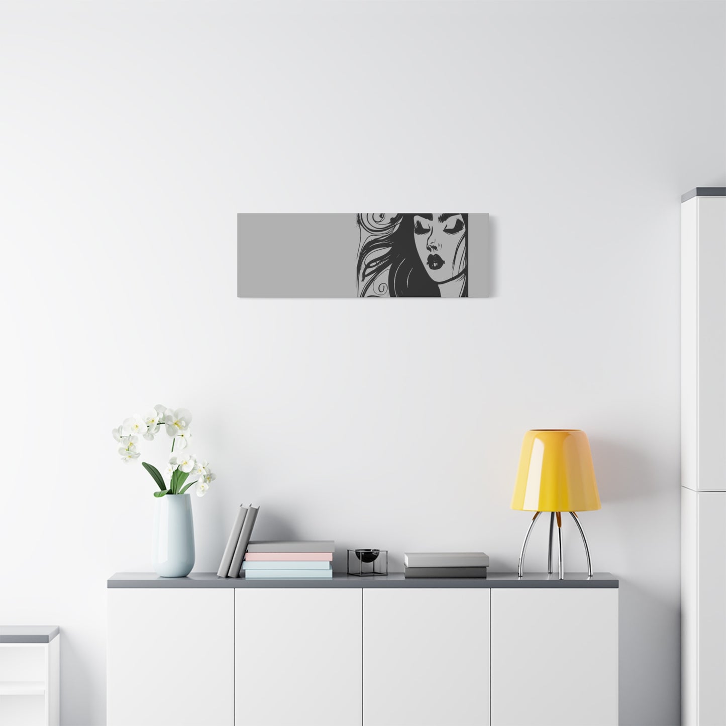 Gothic Woman Portrait Canvas Art — Matte Stretched Wall Decor