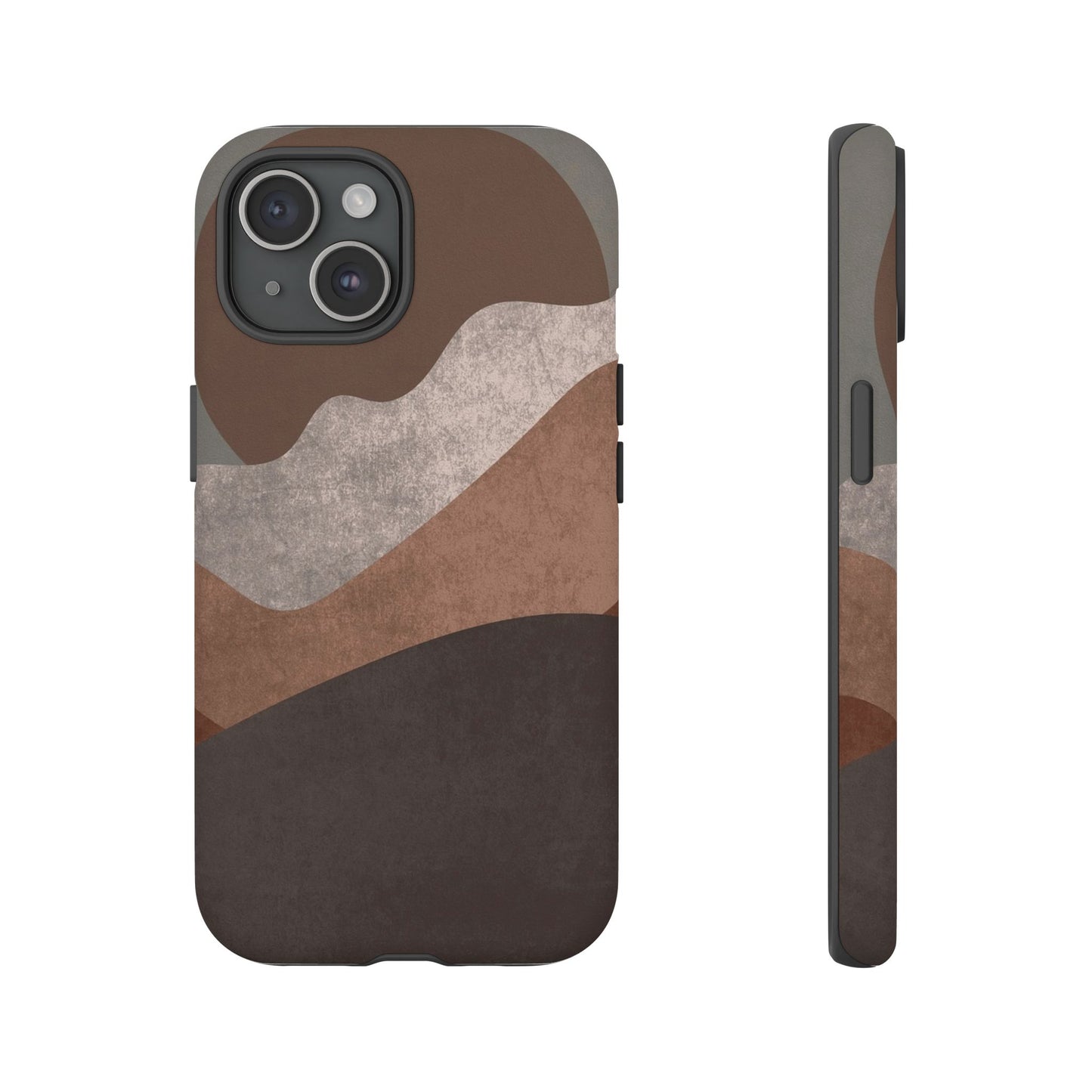 Abstract Earthtone Phone Case — Brown Layered Rugged Tough Case