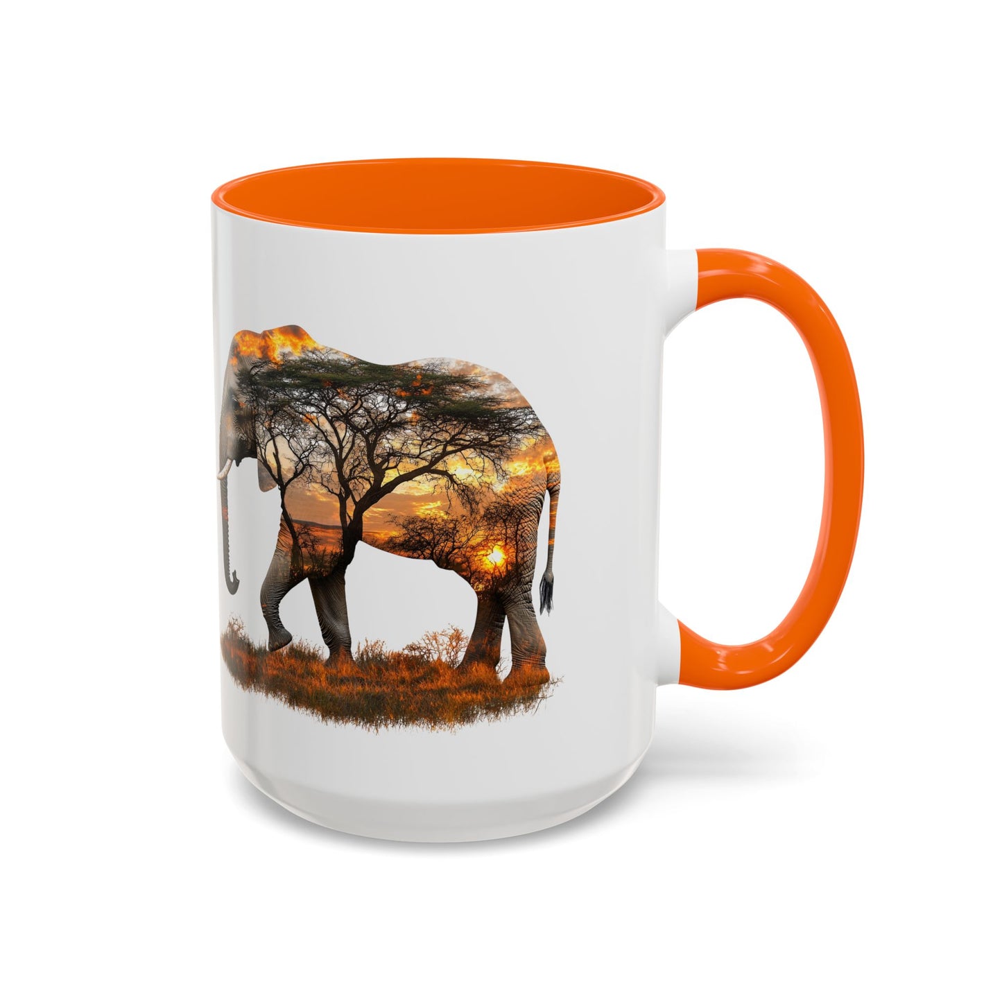 Elegant Elephant Accent Coffee Mug - Nature Lover Gift, Animal Lover Mug