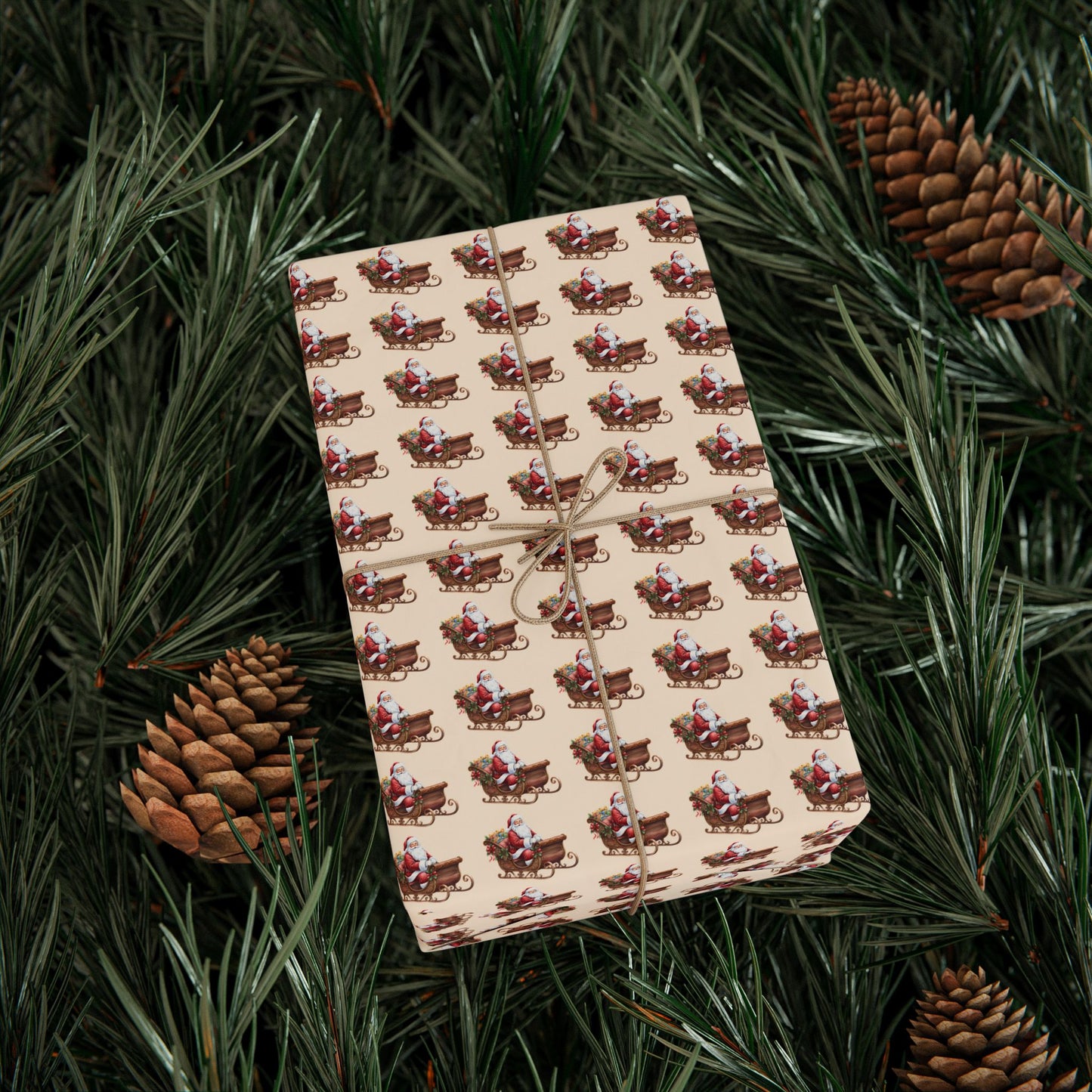Vintage Santa Gift Wrapping Paper Roll — Holiday Present Wrap