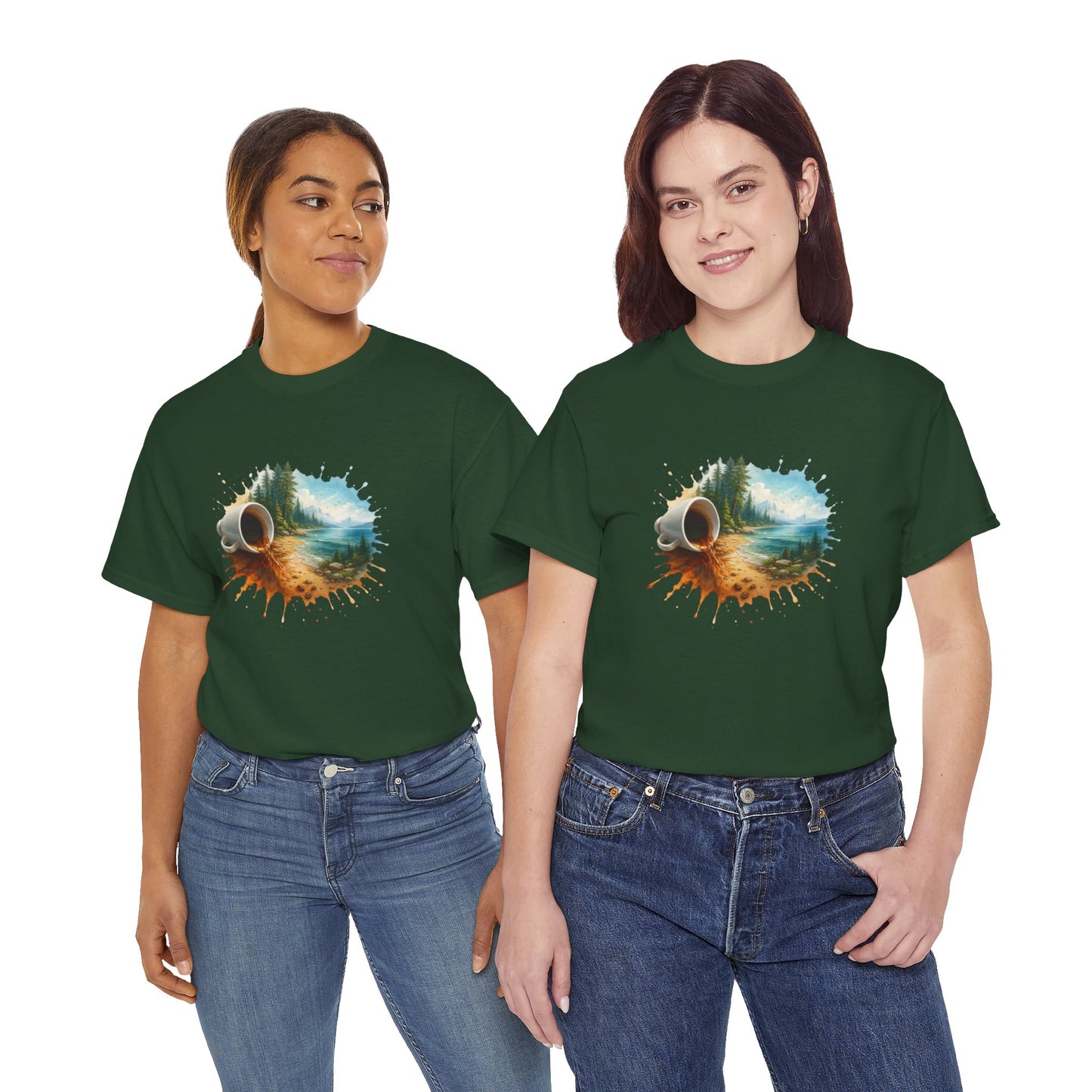 Nature-Inspired Unisex Heavy Cotton Tee, Casual Outfit, Gift for Nature Lovers, Camping Apparel, Outdoor Adventure Shirt