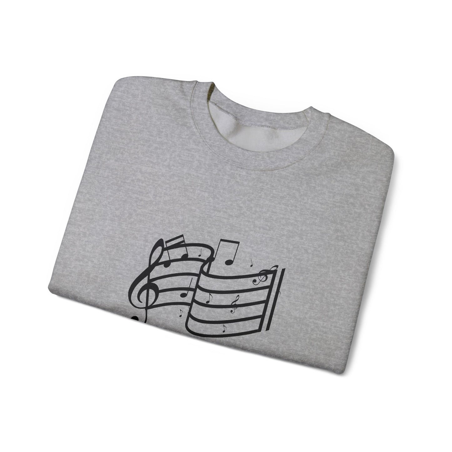 Music Notes Crewneck Sweatshirt – Minimal Sheet Music Design