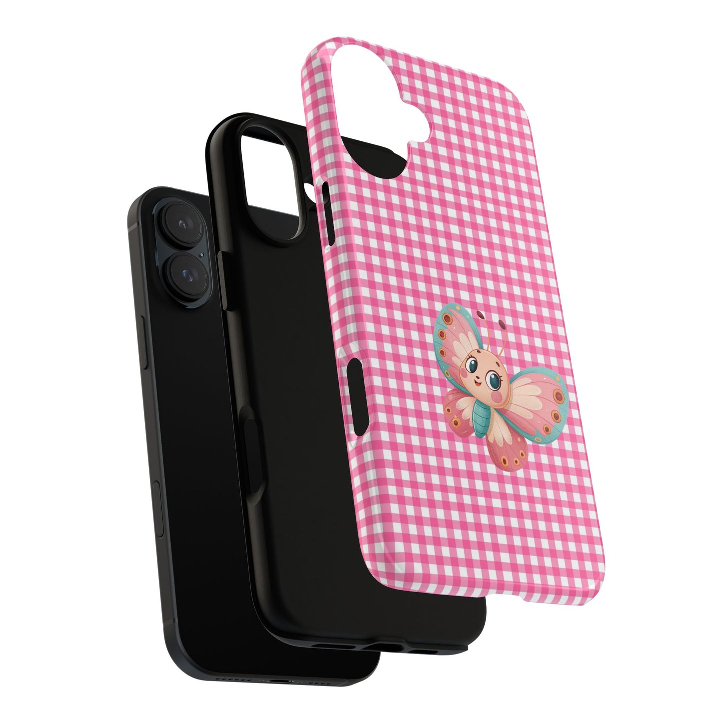 Cute Butterfly Phone Case, Tough Cases, Floral Phone Accessory, Gift for Her, Spring Fashion, Kids' Birthday Present, Pastel Aesthetic